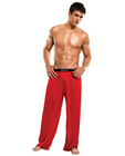 100% silk lounge pants red sm