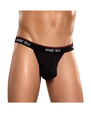 100% silk micro thong black xl
