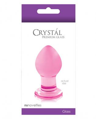 Crystal Premium Glass Plug - Small - Pink 