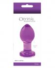 Crystal Premium Glass Plug - Medium - Purple 