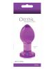 Crystal Premium Glass Plug - Medium - Purple 