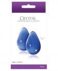 Ns novelties large crystal glass eggs - blue