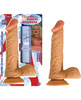 All American Whopper - 8" Vibrating W/Balls Flesh