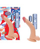 Real skin all american whoppers 8in vibrating dong w/balls - flesh