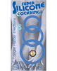 Super silicone cock rings waterproof - 3 sizes blue