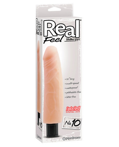 Real Feel Lifelike Toyz No 10 Vibrating Dildo Beige Sex Toy Product