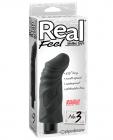 Real feel no. 3  long 6in waterproof vibe - black multi speed
