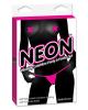 Neon vibrating crotchless panties and pastie - pink