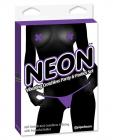 Neon vibrating crotchless panties and pastie - purple