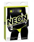 Neon vibrating crotchless panties and pastie - yellow