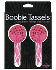 Boobie tassels hand sewn pasties w/tassels - pink