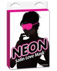 Neon satin love mask - pink