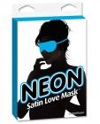 Neon satin love mask - blue