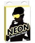 Neon satin love mask - yellow