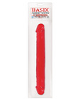 Basix 12in jelly double dong - red