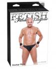 Fetish fantasy lingerie bondage thong w/cuffs black l/xl