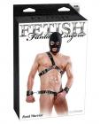 Fetish fantasy lingerie road warrior kit w/hood, cuffs, chest and waist harness black s/m