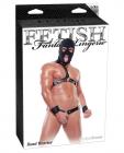 Fetish fantasy lingerie road warrior kit w/hood, cuffs, chest and waist harness black l/xl