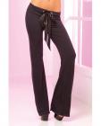 Pink lipstick loungewear stretch lounge pant w/ruched back, oversized pocket black md
