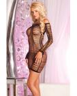Pink lipstick string me along shredded dress black o/s