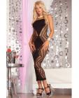 Pink lipstick zig-zag-zig seamless dress black o/s