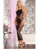 Pink lipstick zig-zag-zig seamless dress black o/s