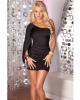 Pink lipstick high drama mini dress black s/m