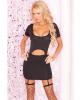 Pink lipstick drop-top garter dress black s/m