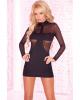 Pink lipstick mesh body-con mini dress black m/l