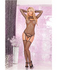 Pink lipstick 3 pc fishnet garter set black m/l