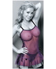 Fishnet mesh chemise w/adjustable lace up side purple xl