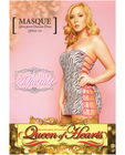 Microfiber zebra print chemise w/adjustable straps on sides and tie side panty black/white 2x/3x