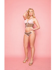 Soft mesh full lace front camisole and boyshort w/adjustable sliders on sides leopard 2x/3x
