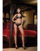 4 pc ride em hard halter bra, cheeky shorts, studded skull belt and skull head scarf black  o/s