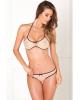 Rene rofe 2pc bra set w/shiny hearts nude m/l