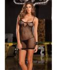 Rene rofe seamless fishnet mini dress black o/s