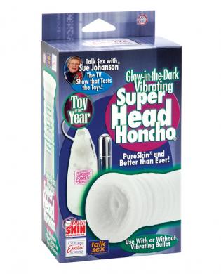 Sue johanson glow in the dark vibrating super head honcho - white