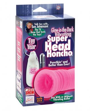 Sue johanson glow in the dark vibrating super head honcho - pink