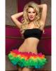Multi layer tulle tutu w/elastic waistband rainbow o/s