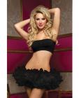 Tiered multi layer tulle tutu w/elastic waistband black o/s