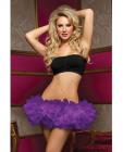 Tiered multi layer tulle tutu w/elastic waistband purple o/s