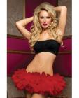 Tiered multi layer tulle tutu w/elastic waistband red o/s