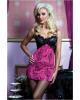 Hanging valentines naughty print underwire chemise w/adjustable straps and thong pink md