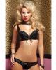 Hanging floral lace lame bra, push up sling and panty black md
