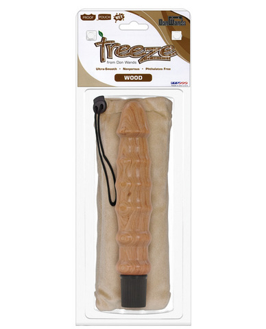 Treeze wood wave waterproof vibrator w/padded pouch - oak