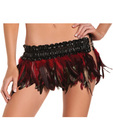 Feather mini skirt red m/l