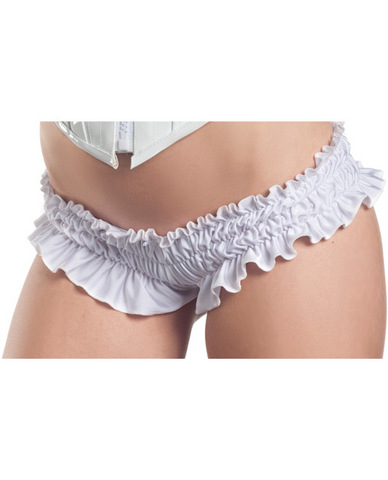 Mini White Ruffled Booty Shorts