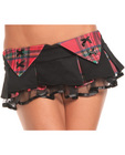 Black mini w/plaid trimming red m/l