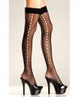 Crochet Net Thigh High w/Keyhole Sides Black O/S