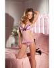 Apron Style Teddy w/Padded and Underwire Cups Pink MD